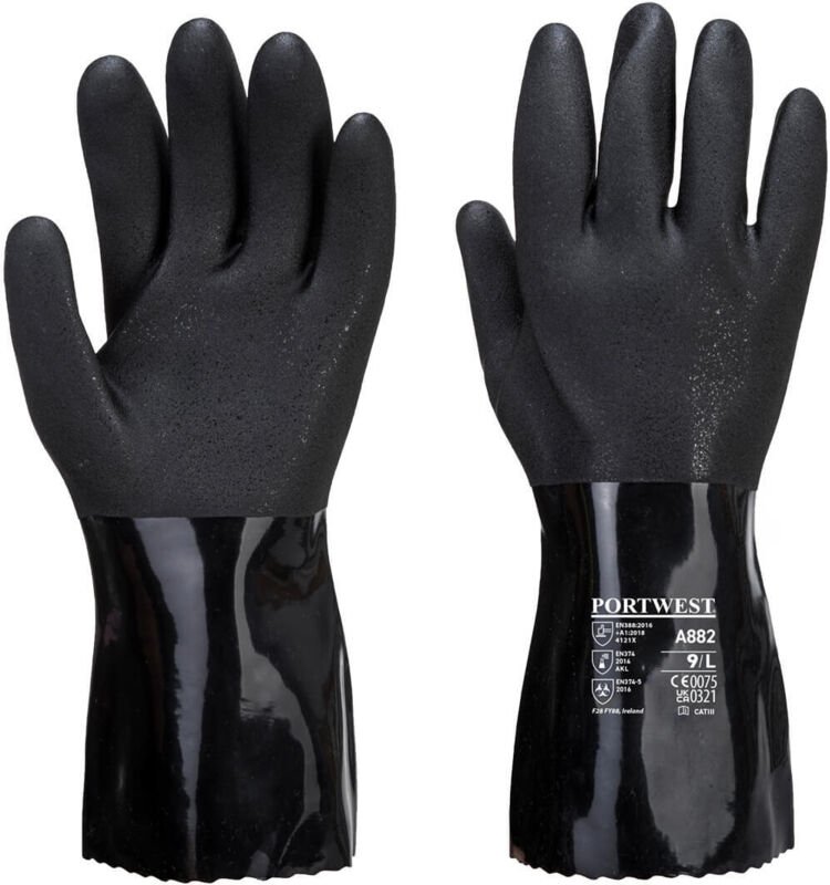 Thumbnail - Chemiehandschuhe PVC ESD Schwarz M - Größe 8