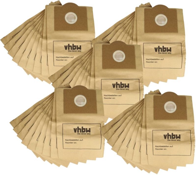 50x Staubsaugerbeutel kompatibel mit Wilfa FB1000, FB810, VC3100R Staubsauger - Papier, 32cm x 19cm Sandfarben - Vhbw