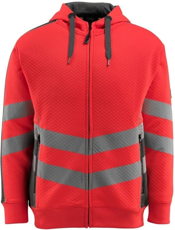 Mascot Warnschutz Kapuzensweatshirt CORBY SAFE SUPREME mit Reißverschluss 50138 Gr. XL warnrot/dunkelanthrazit