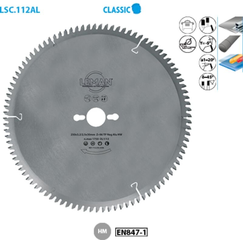 Kreissägeblatt für Nichteisenmetalle Classic ø 275 Bohrung 40 Stärke 3,2/2,5 Nbrnts 88