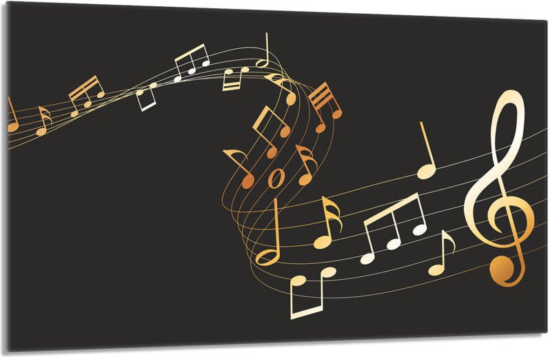 Glas-Herdplattenschutz 80x52 Musik