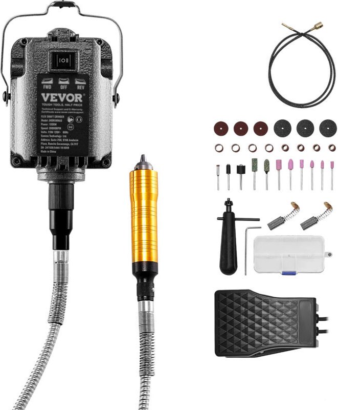Flexwellen-Schleifgerät, 1000 w, 30.000 U/min, Rotationswerkzeug, multifunktionale Hängeschleifmaschine mit 31-teiligem ...