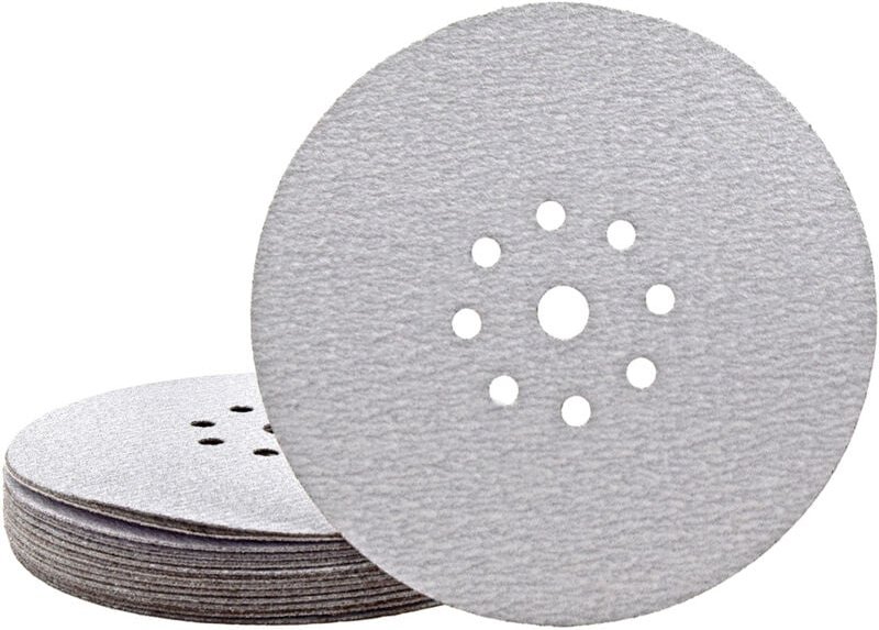 MioTools Shark Klett-Schleifscheiben, 225 mm, 9-Loch, f. Trockenbauschleifer, Normalkorund (25 Stk.) K120