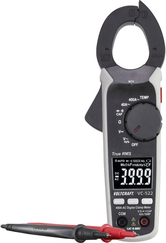 Thumbnail - Voltcraft - VC-522 (iso) Stromzange kalibriert (iso) digital cat iii 600 v Anzeige (Counts): 4000