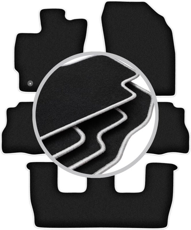 CARLUX-SILVER Autofußmatten für: Toyota Prius III Plus 7 Personen (2011-)