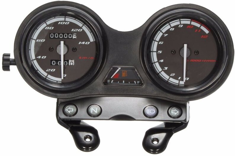 Motorrad-Tachometer, Dual-Kilometerzähler, passend für ybr 125, dc 12 v, Motorrad-Ölanzeige, 12000 U/min, LCD-Kilometerz...