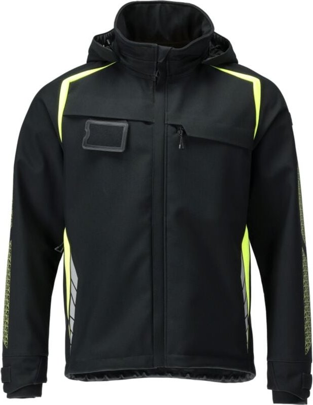 Softshelljacke with hood accelerate safe 23002-246 Gr. xl black/hi-vis yellow - Mascot