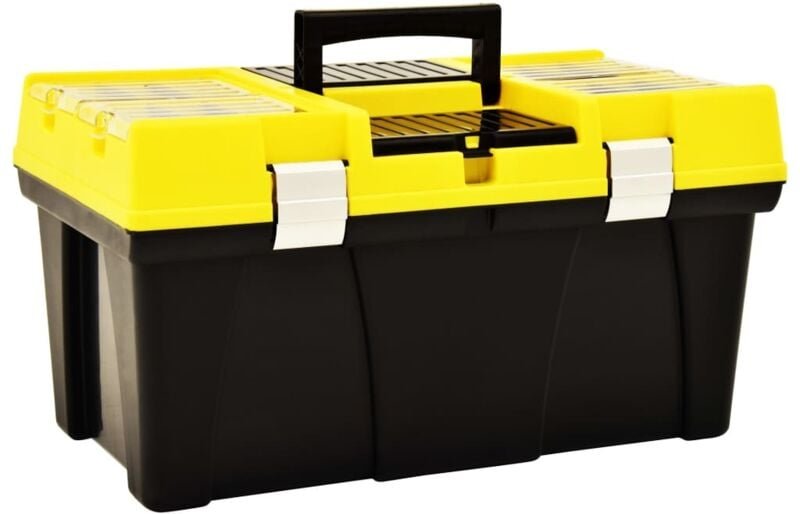 Werkzeugkoffer Kunststoff 595 x 337 x 316 mm Gelb Vidaxl