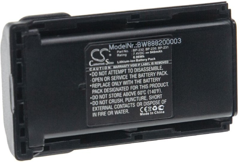 Vhbw - Akku kompatibel mit Icom IC-F3032S, IC-F3033S, IC-F3036S, IC-F3061, IC-F3061S Funkgerät, Walkie Talkie (940mAh, 7...