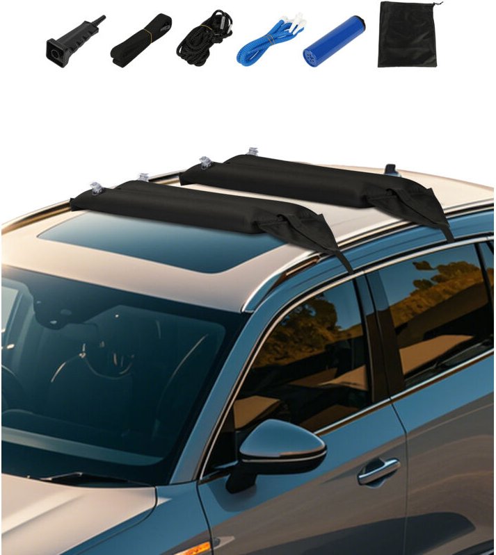 Aufblasbarer weicher Dachgepäckträger-Pads, 95 cm Universal-Autodachgepäckträgerpolster, 40 kg belastbarer Kajakträger m...