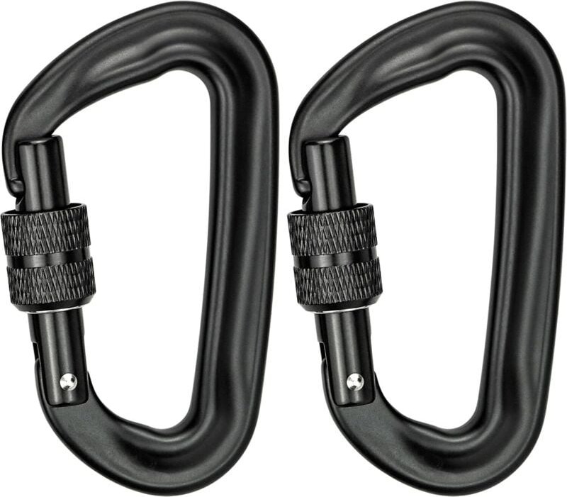 Stück Kletterkarabiner 12 kN (1200 kg), robuster Aluminium-Karabiner, D-förmiger Karabiner für Hängematten, Yoga, Schauk...
