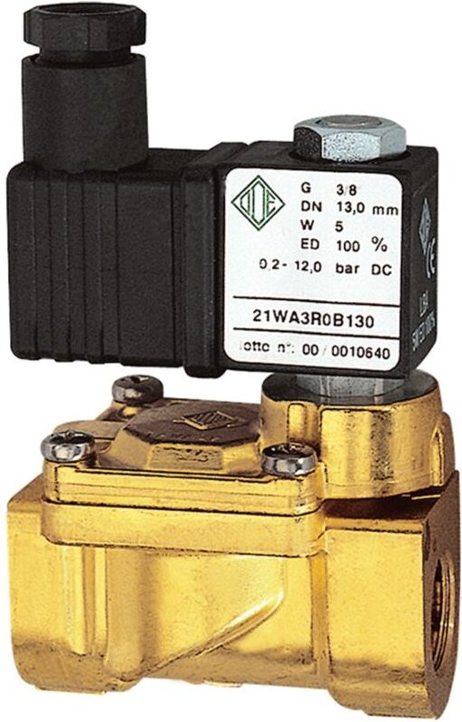 Riegler - 2/2-MV,MS,NC,vorge.,24V DC,5W,NBR,G3/8,PN0,2-12bar