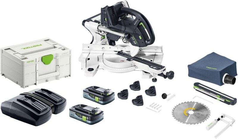 Festool KAPEX KSC 60 EB-Basic Akku Kapp Zugsäge 18 V / 36 V 216 mm Brushless + 2x Akku 4,0 Ah + Ladegerät + Systainer