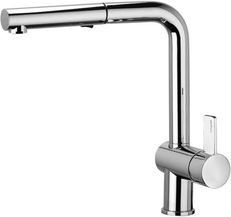 Rock Serie Einhebel-Spültischbatterie mit ausziehbarer Brause RO285CR Verchromt - Messing - Paffoni