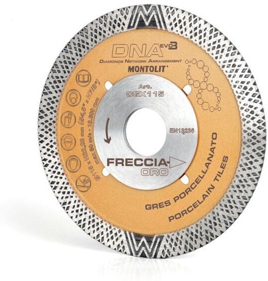 Trade Shop Traesio - Trade Shop - diamantscheibe montolit dna EVO3 CGX115 MM.115 durchgehende krone gold arrow 802 -