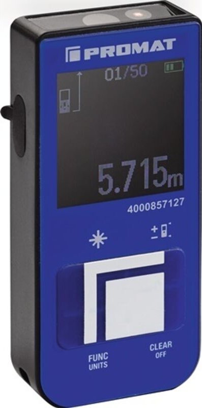 Promat - Digital Laser Entfernungsmesser Laser Entfernungsmessgerät 15 m