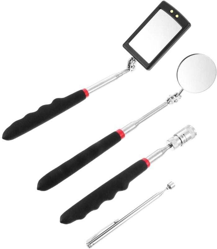 4Pcs Pick Up Schwenk Inspektion Spiegel Auto Reparatur Werkzeug Werkzeuge Reparatur Versorgung Magnetische Teleskop Weic...