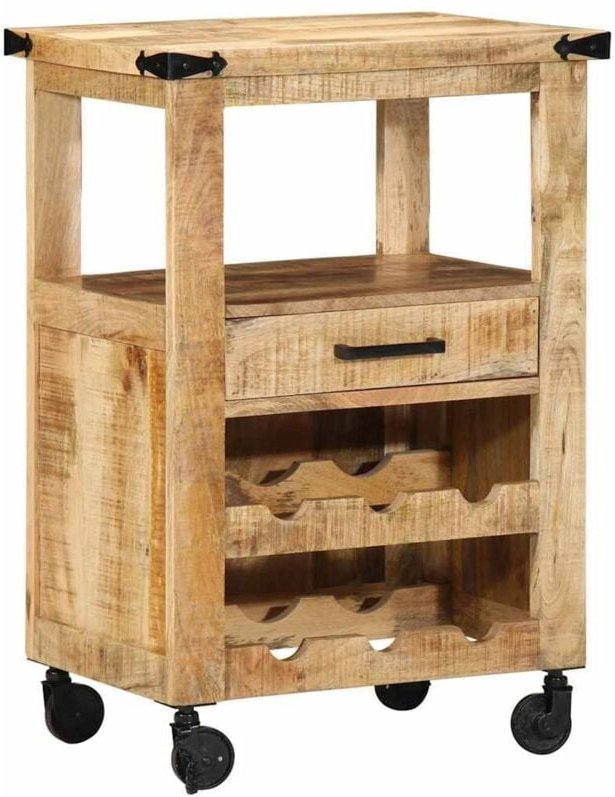 Küchentrolley Braun 55 x 40 x 80 cm Massives Mango-Holz Vidaxl
