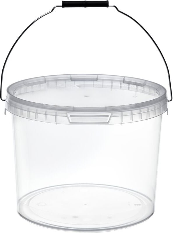 Thumbnail - Garronda Eimer mit Deckel 10 L für die Lagerung von Lebensmittel- und Chemischen Produkten 10 Stück Transparent GD-0072