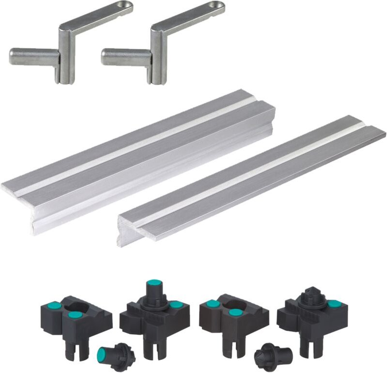 wolfcraft I Spanntischzubehör-Set „Professional“ I 8628000 I 8-tlg., für vielfältige Spannmöglichkeiten an allen Spannti...