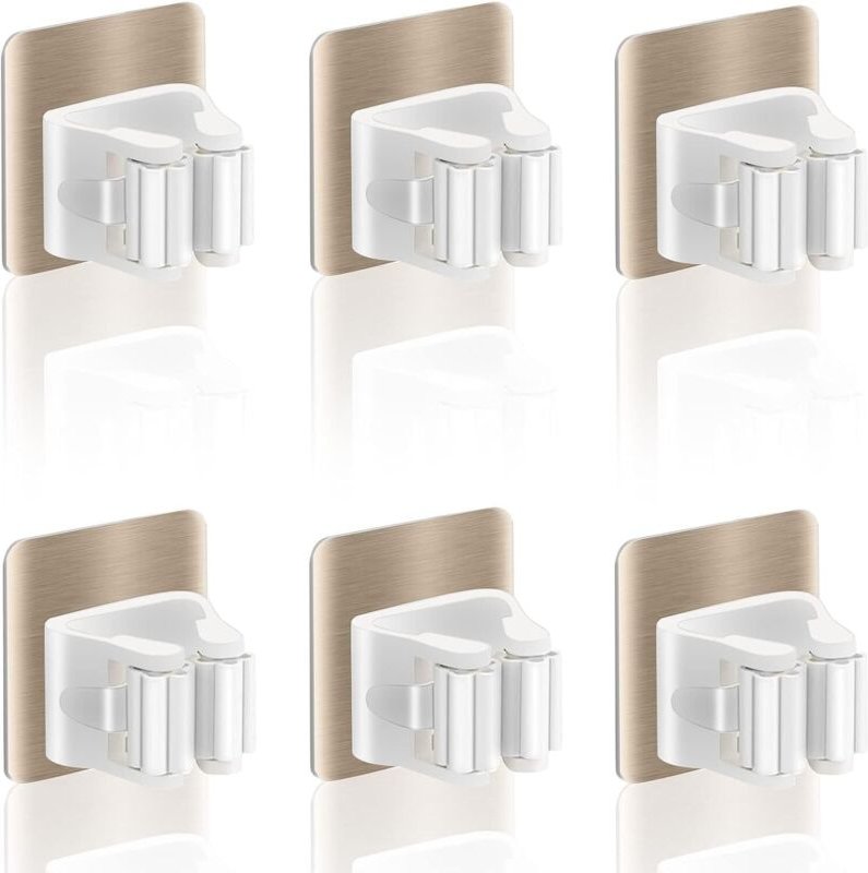 Lablanc - 6 Stück Besenhalter zur Wandmontage, Besenhalter ohne Bohren, Wandmontierter Besenhalter für Küche, Treppenhau...