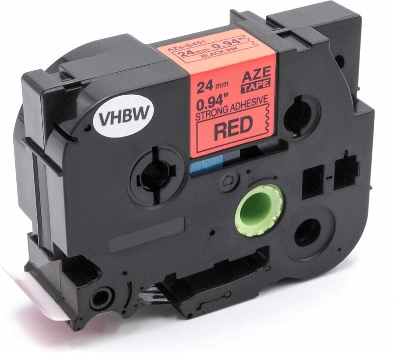 vhbw Schriftband-Kassette kompatibel mit Brother P-Touch 2300, 2310, 2400, 2400E, 2410, 2420PC Etiketten-Drucker 24mm Sc...