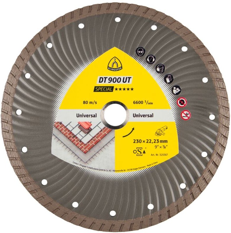 Klingspor - dt 900 ut Diamanttrennscheiben Gewinde m 14, 125 x 2,2 x 22,23 mm 2,2 x 10 mm, geschlossener Rand Turbo