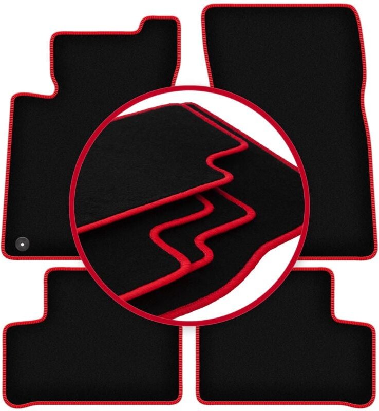 CARLUX-RED Autofußmatten für: Mercedes B W247 Minivan (2018-)