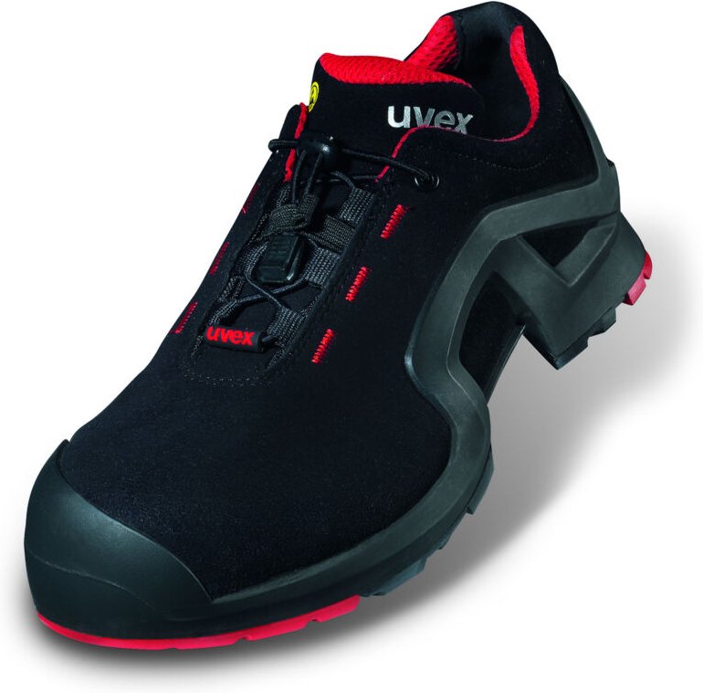 Uvex - 1 x-tended Sicherheits-Halbschuh Gr.45 W11 S3L esd sr schwarz/rot 8516.2