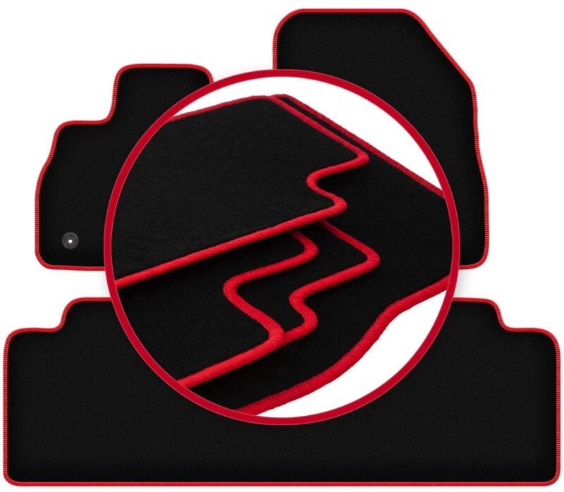 CARLUX-RED Autofußmatten für: Renault Espace V Minivan (2015-)