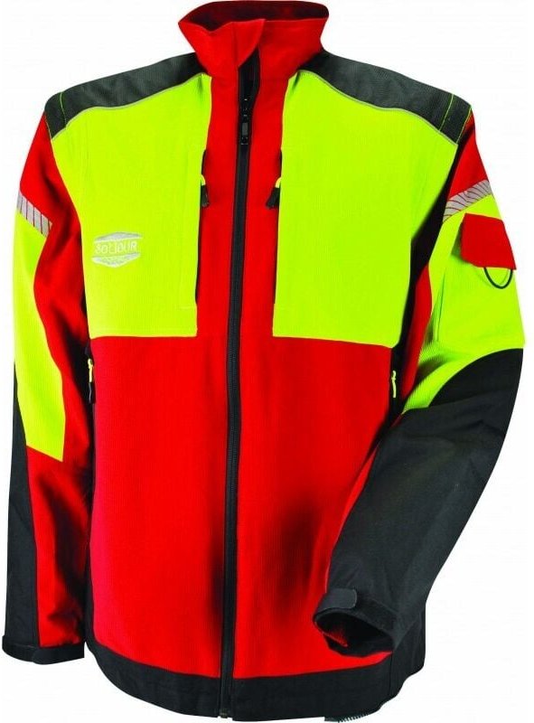 Rote Arbeitsjacke infinity aus Stretchmaterial mit abnehmbaren Ärmeln Solidur INVERE-4XL