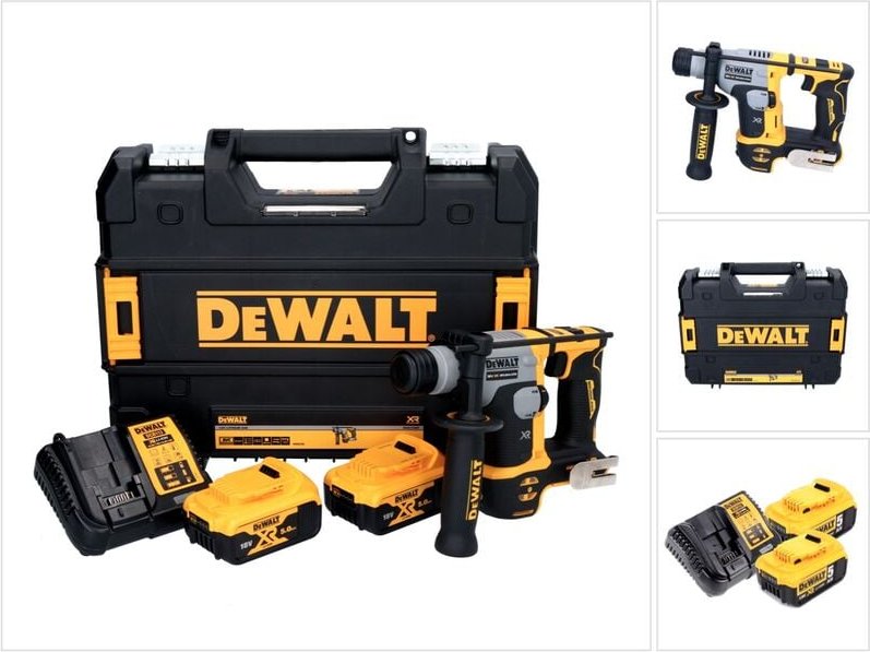Dch 172 P2 Akku Bohrhammer 18 v 16 mm 1,4 Joule sds plus Brushless + 2x Akku 5,0 Ah + Ladegerät + tstak - Dewalt