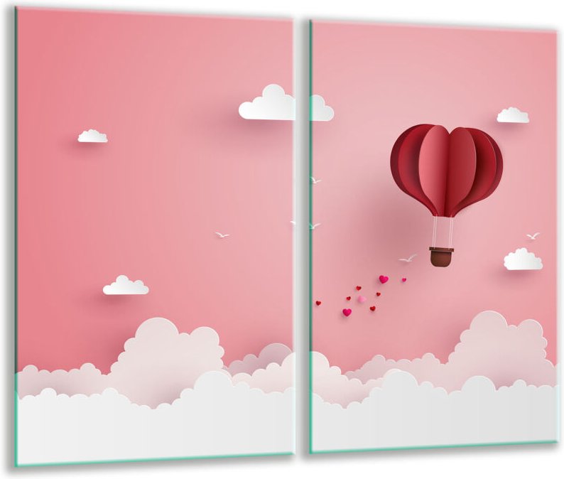 Glashakkungsbrett 2x 30x52 Herz