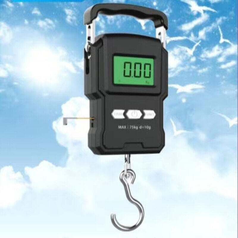 XVX - Tragbare elektronische Waage, 165 lb/75 kg, digitale Hängehakenwaage mit LCD-Hintergrundbeleuchtung und Maßbandlin...