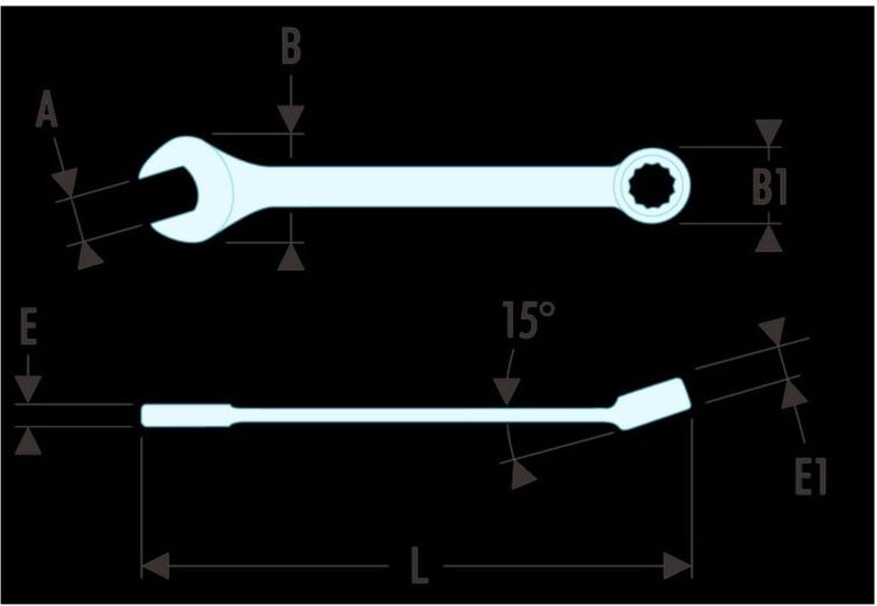 Ring-Maulschlüssel '39' kurz 1/8' - Facom