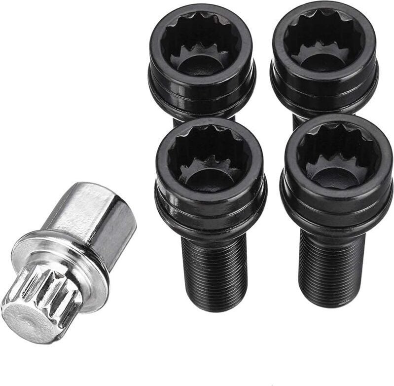 M14 x 1,25 Radsicherungsschrauben Mutter schwarz + Schlüssel kompatibel mit bmw Mini R54 R55 R56 R57 R58 R59 R60 F55 F56...