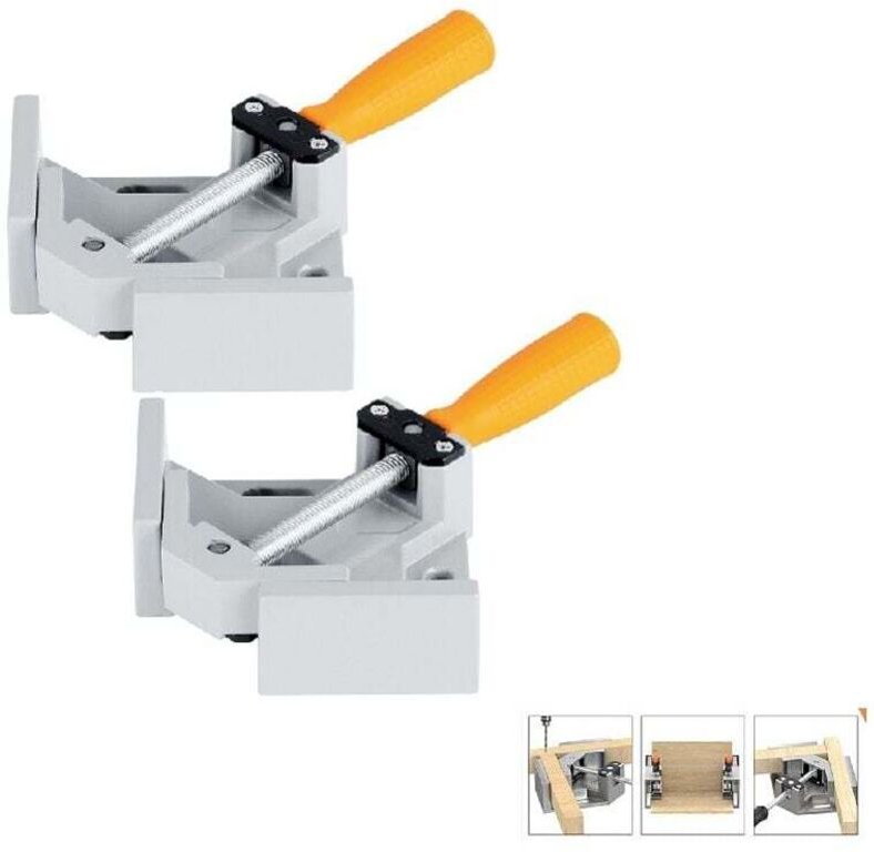 2er-Pack Winkelklemme, 90-Grad-Klemmklemme mit perfektem Winkel, 2 verstellbare Griffe, Klemmschraubstock für Tischlerar...