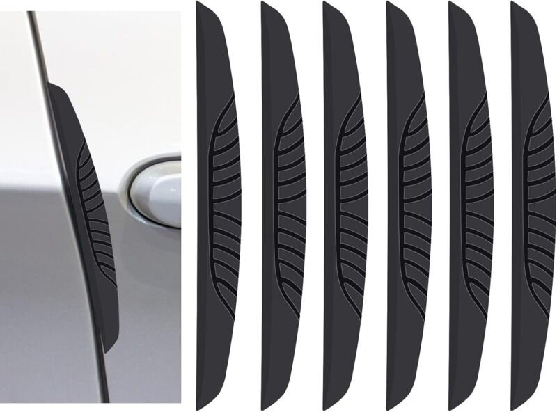 Thumbnail - Jalleria - 6er-Set Premium-Einstiegsleisten für Autos – schwarzes Gummi