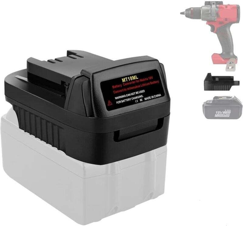 UlisemMT18ML Akku-Adapter für Makita auf Milwaukee, konvertiert Adapter für Makita 18V LXT Akku