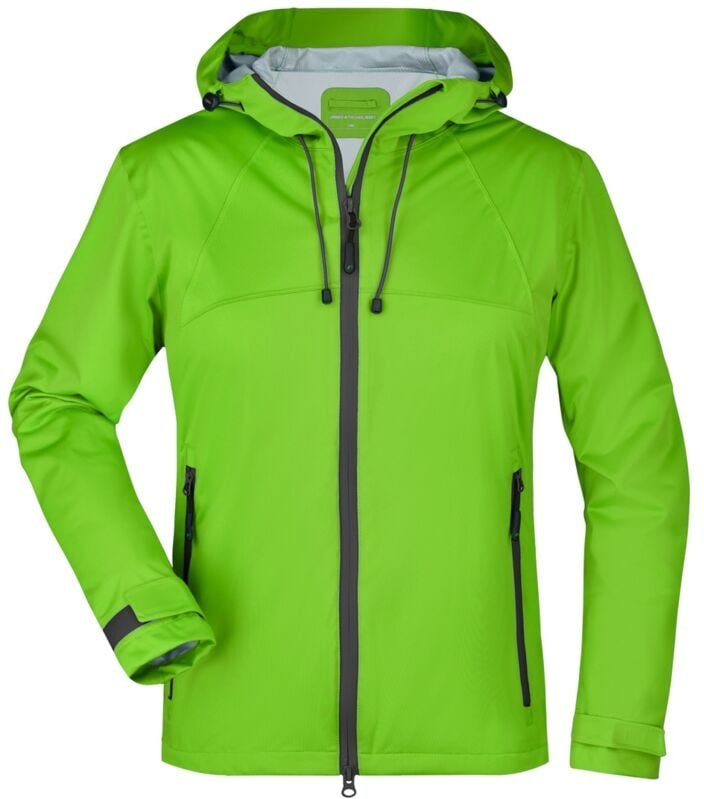James & Nicholson Ultraleichte Softshelljacke Damen JN1097 Gr. S spring-green/iron-grey