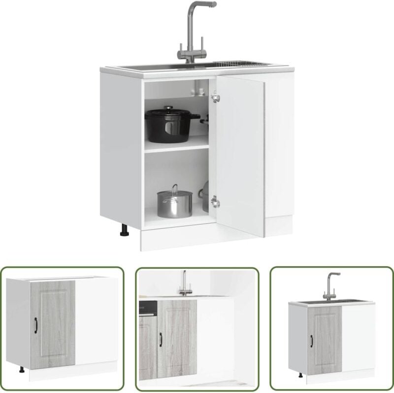 The Living Store - vidaXL Küchenunterschrank Kalmar Grau Sonoma Holzwerkstoff