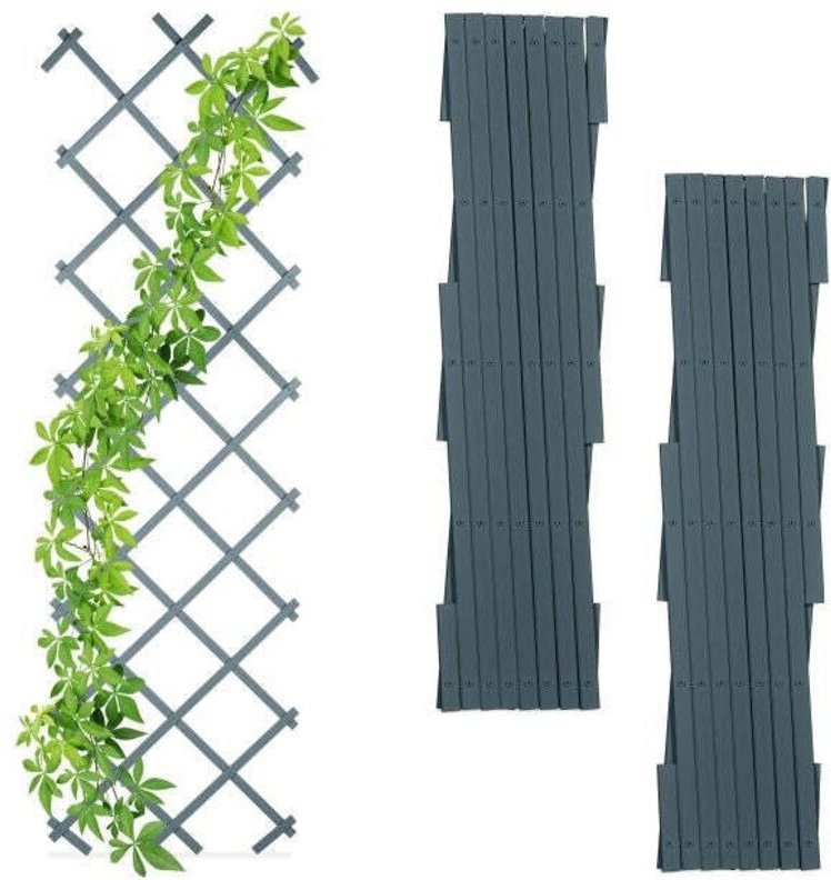 180 cm extendable trellis set of 3 grey