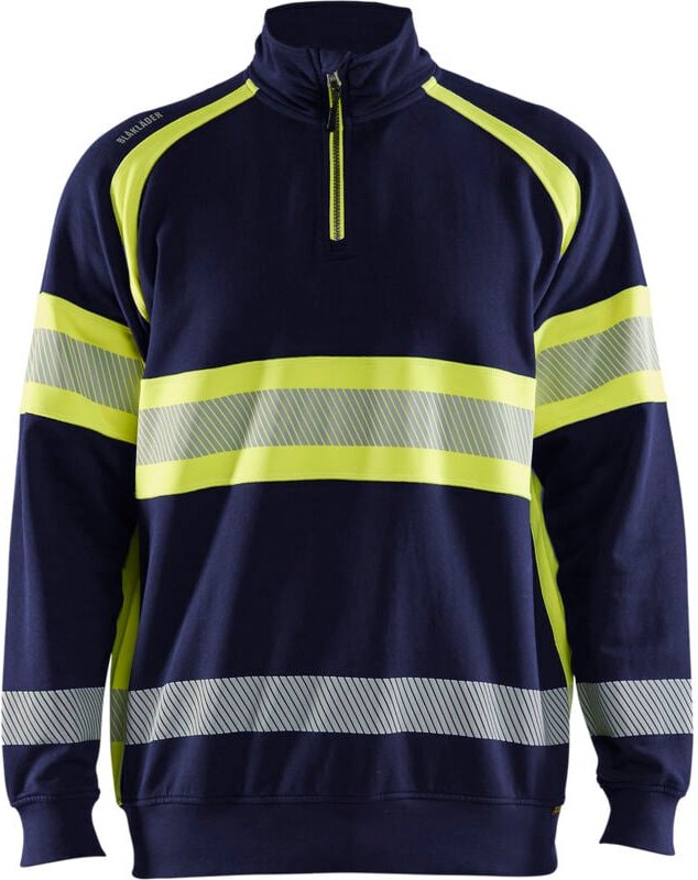 Hochsichtbarer Arbeitssweatshirt 3553 - Marine/Gelb XXXL