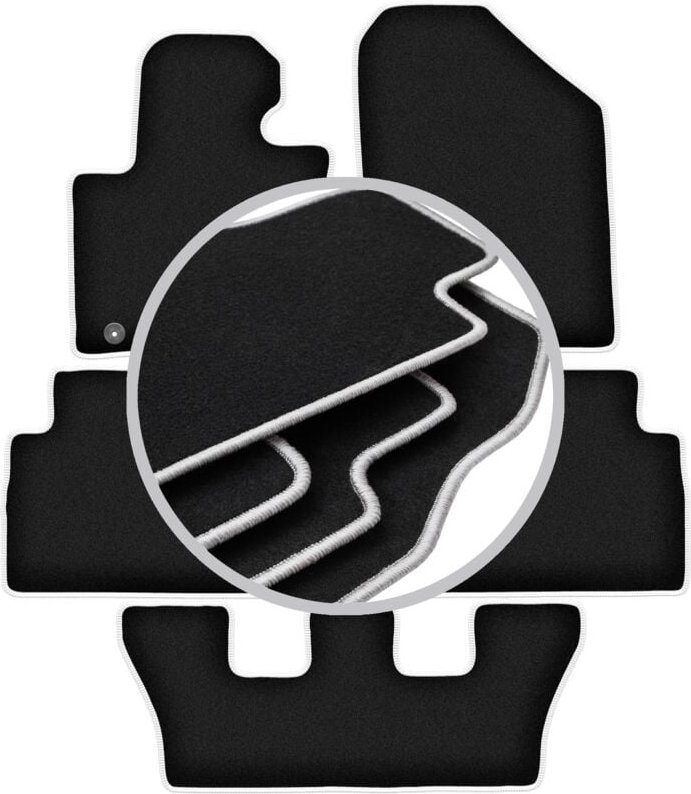 CARLUX-SILVER Autofußmatten für: Kia Sorento III 7-Sitzer (2015-)