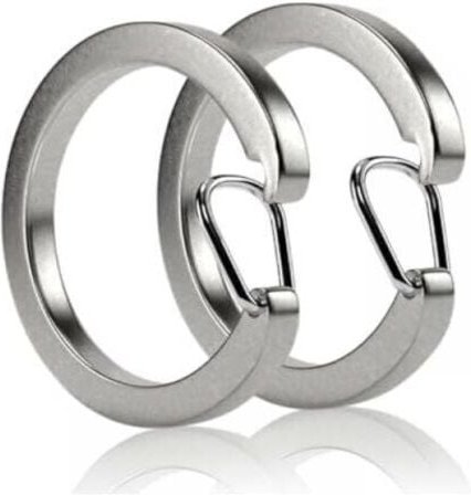 32 mm) 2er-Pack Schlüsselanhänger aus Edelstahl – Schnellverschluss – kleine Karabiner – Schlüsselanhänger-Zubehör
