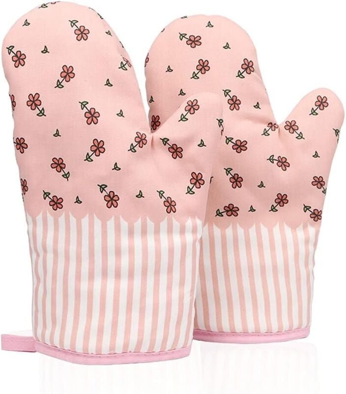 Stück Ofenhandschuhe, hitzebeständige Ofenhandschuhe aus Baumwollleinen, Verbrühungsschutz, Grillhandschuhe für die Küch...