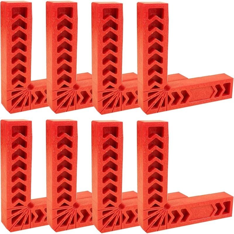 Thumbnail - 8er-Pack 4-Zoll-Positionierungswinkel aus Kunststoff, 90 ° rechtwinklige Positionierungswinkelklemme, Eckklemmen für Hol...