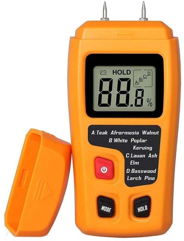 XVX - Tragbares Holzfeuchtemessgerät, LCD-Feuchtigkeitstester für Holzfeuchtedetektor zur Messung der Brennholzpapierfeu...