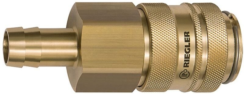 Schnellverschlusskupplung nw 19, Messing blank, Tülle lw 16 - Riegler