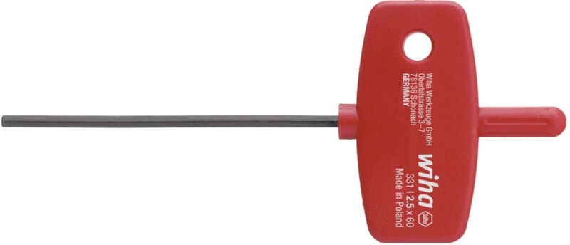 Wiha - Stiftschlüssel mit Schlüsselgriff Sechskant schwarzoxidiert 3,0 mm (00897)